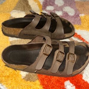Birkenstock Brown Triple-Strap Sandals